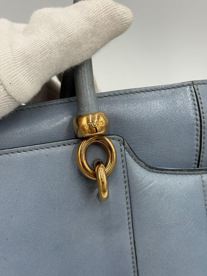 Tod's Borsa a Mano Vintage in Pelle Avio e Camoscio Prugna - Pally Vintage Closet