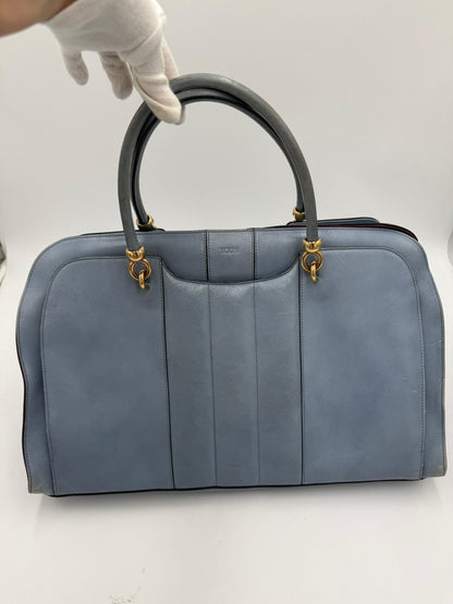 Tod's Borsa a Mano Vintage in Pelle Avio e Camoscio Prugna - Pally Vintage Closet