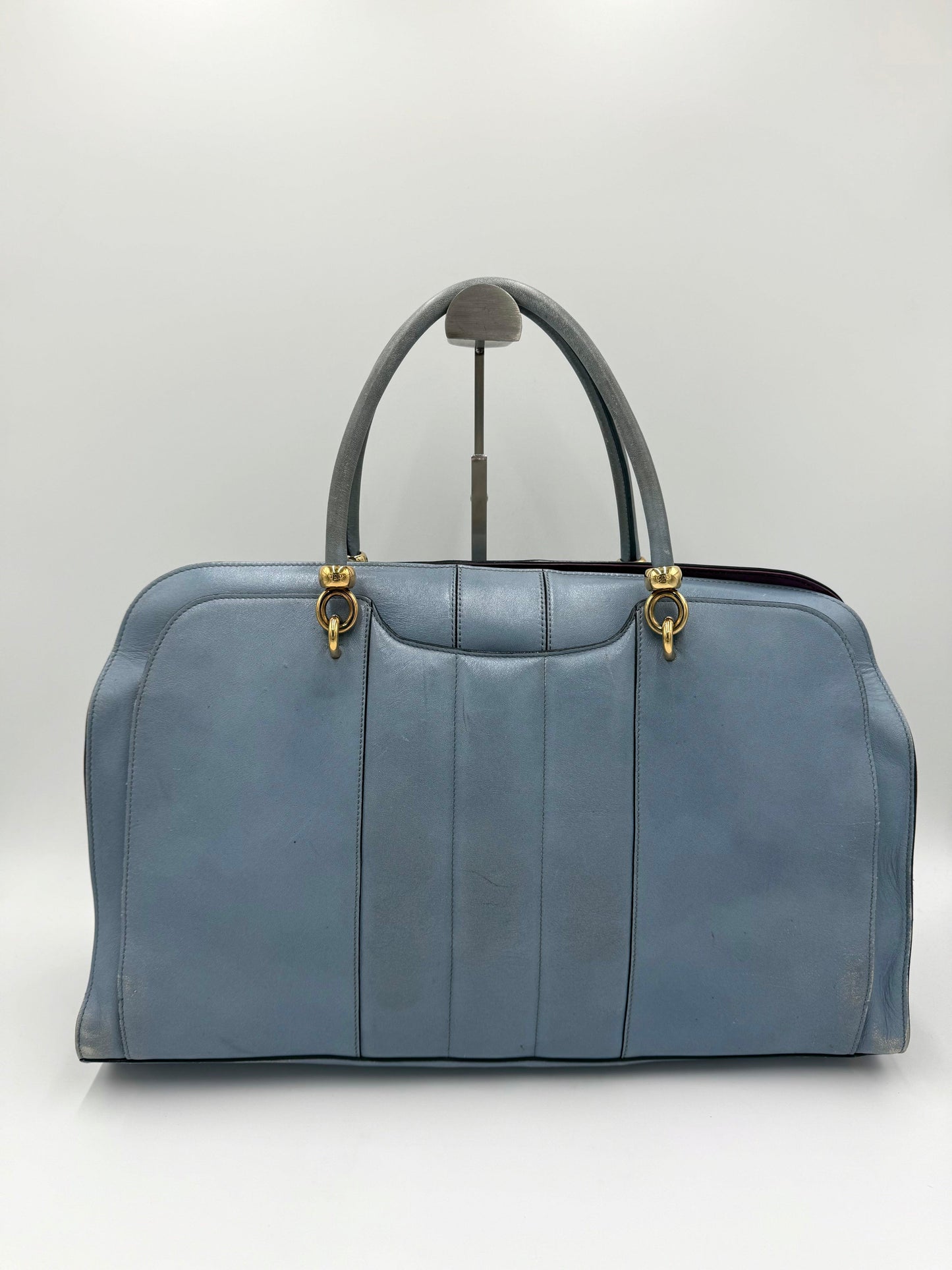 Tod's Borsa a Mano Vintage in Pelle Avio e Camoscio Prugna - Pally Vintage Closet