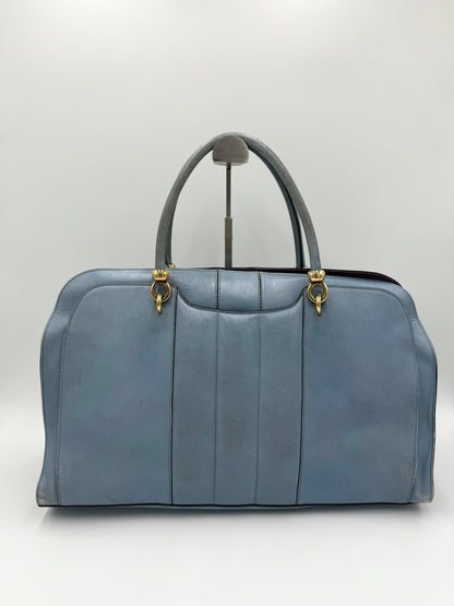 Tod's Borsa a Mano Vintage in Pelle Avio e Camoscio Prugna - Pally Vintage Closet
