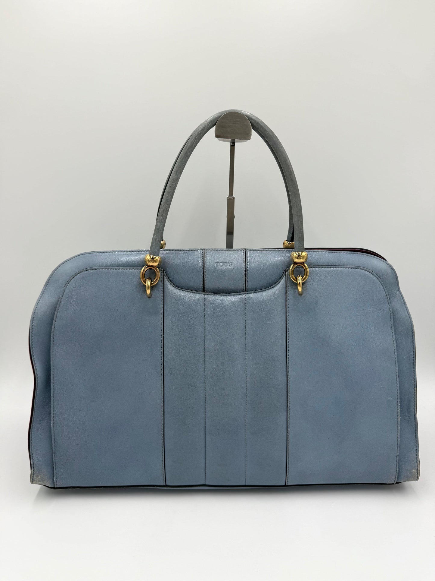 Tod's Borsa a Mano Vintage in Pelle Avio e Camoscio Prugna - Pally Vintage Closet