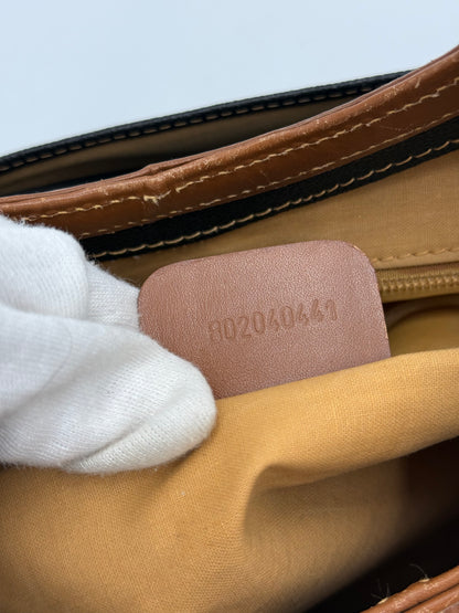 Trussardi Vintage Collezione Crespo Oval Tote Nera e Cuoio - Pally Vintage Closet
