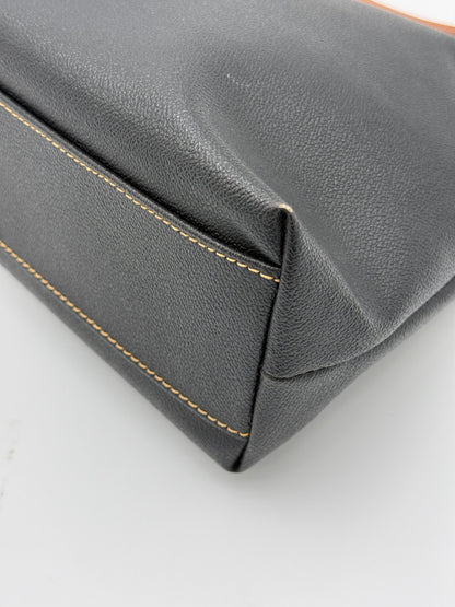 Trussardi Vintage Collezione Crespo Oval Tote Nera e Cuoio - Pally Vintage Closet
