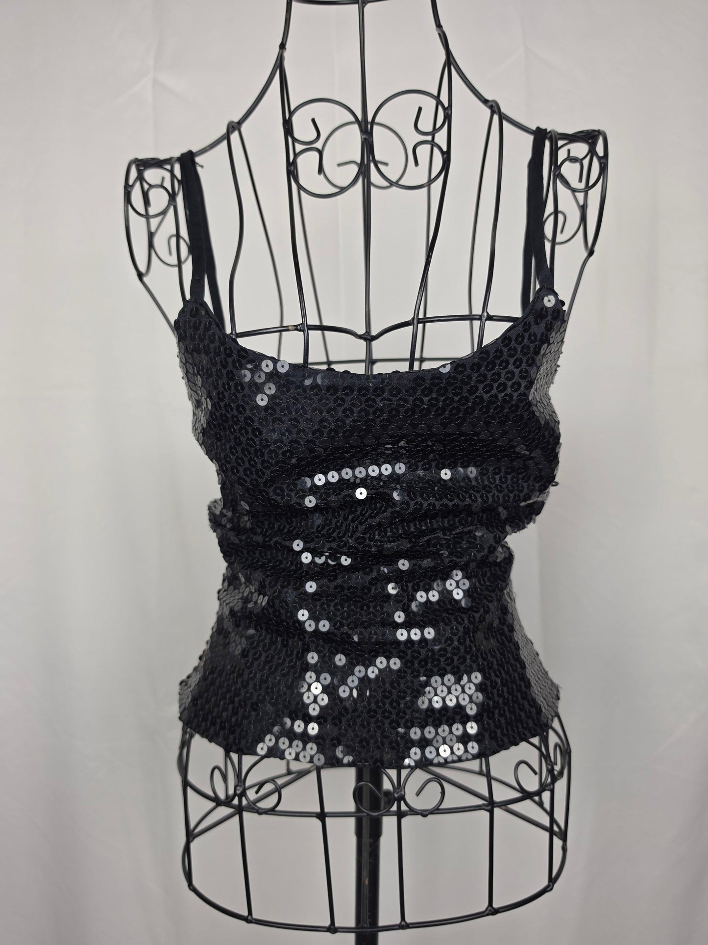 Ungaro Solo Donna Top Vintage a Canotta con Paillette Nere - Pally Vintage Closet