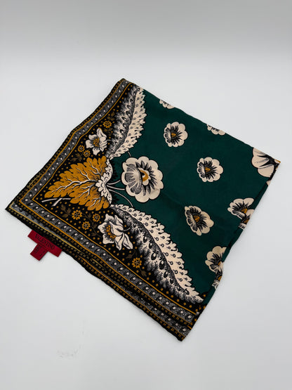 Valentino Foulard in Seta Vintage Stampa Floreale Verde - Pally Vintage Closet