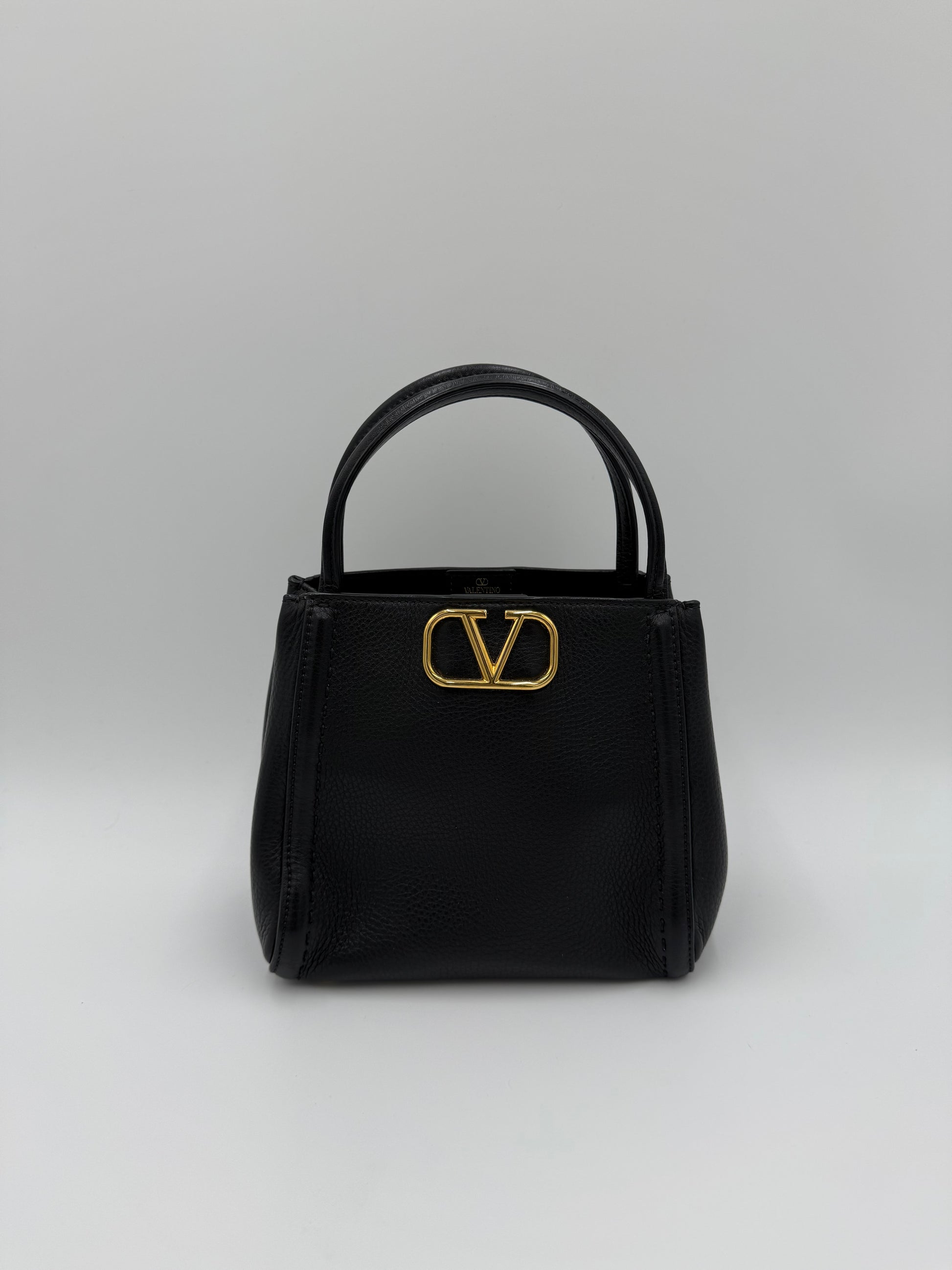 Valentino Garavani Borsa All Time Mini Tote in Pelle Nera - Pally Vintage Closet