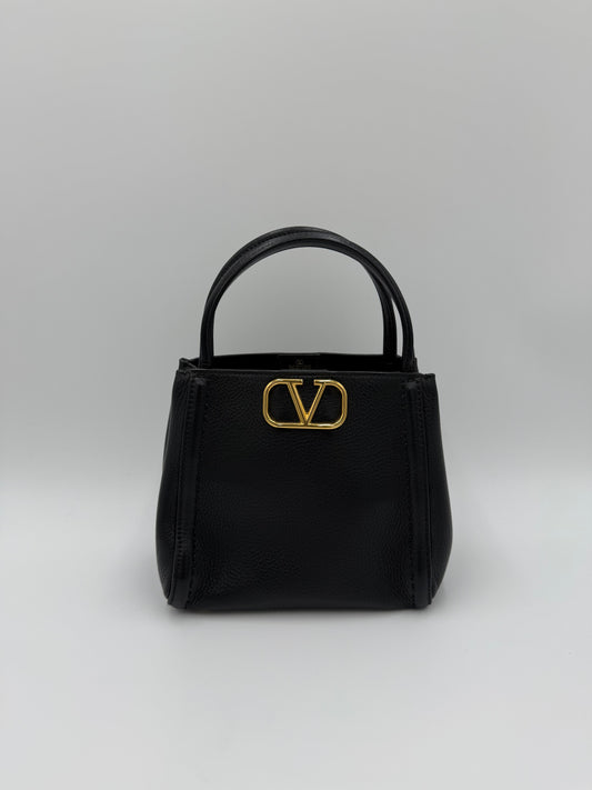 Valentino Garavani Borsa All Time Mini Tote in Pelle Nera - Pally Vintage Closet
