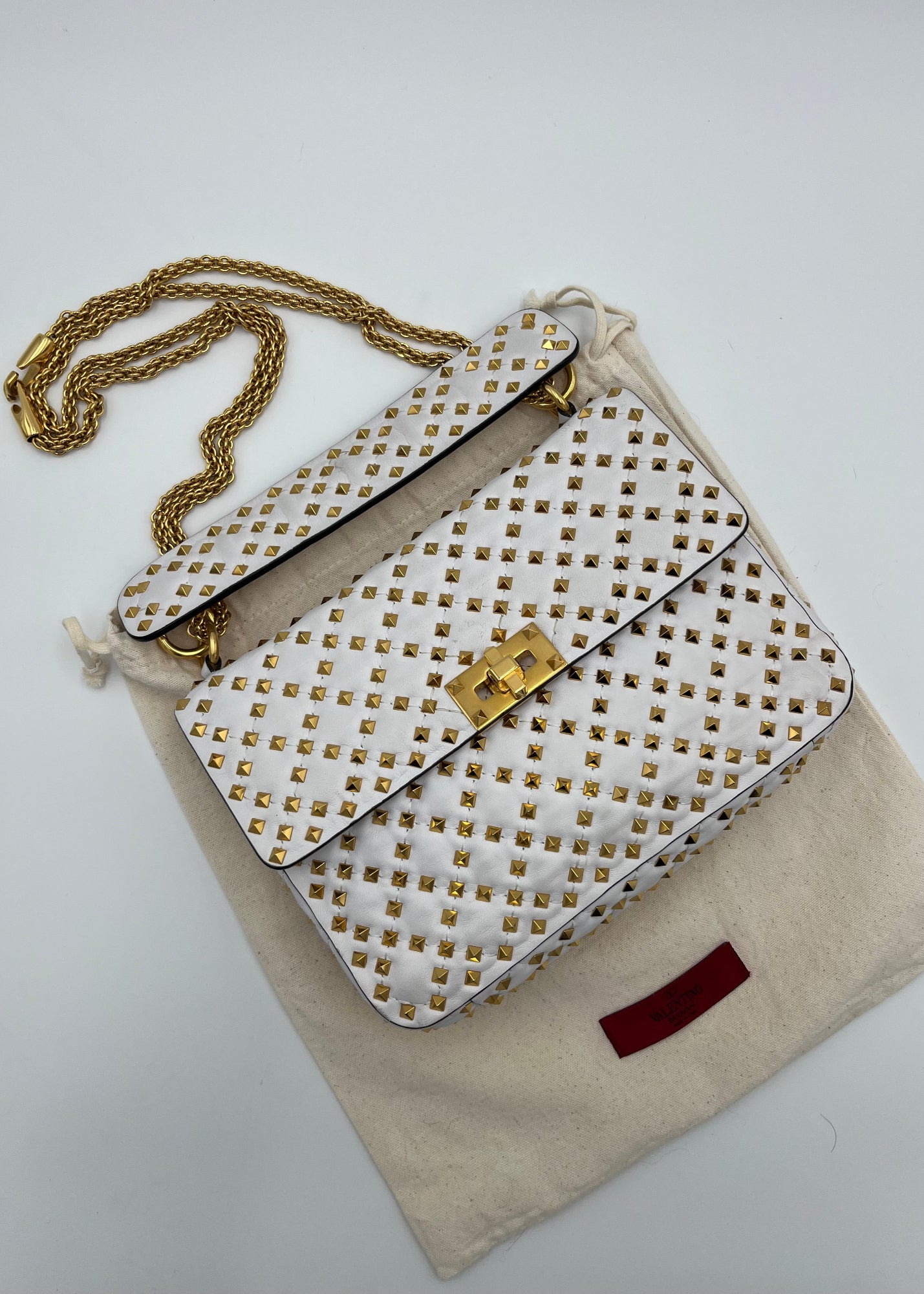 Valentino Garavani Borsa Rockstud Spike Limited Edition Media Bianca