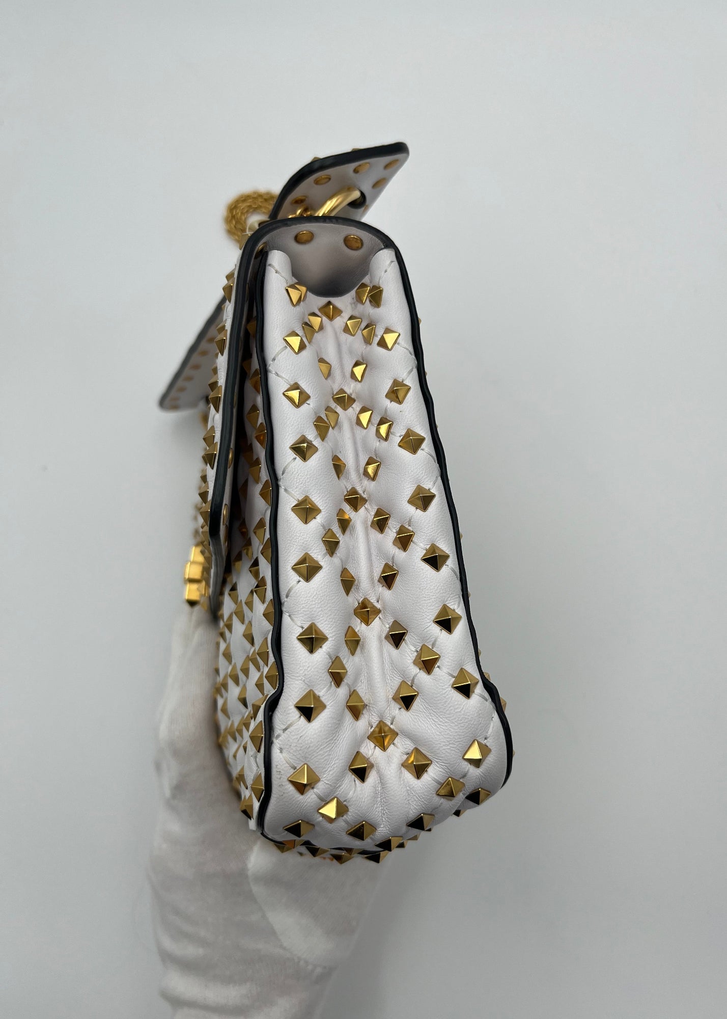 Valentino Garavani Borsa Rockstud Spike Limited Edition Media Bianca