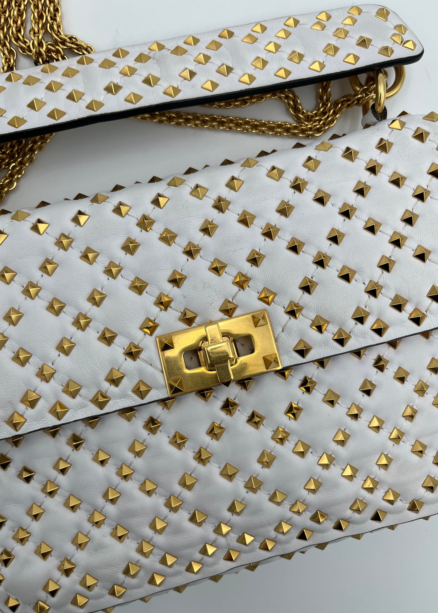 Valentino Garavani Borsa Rockstud Spike Limited Edition Media Bianca