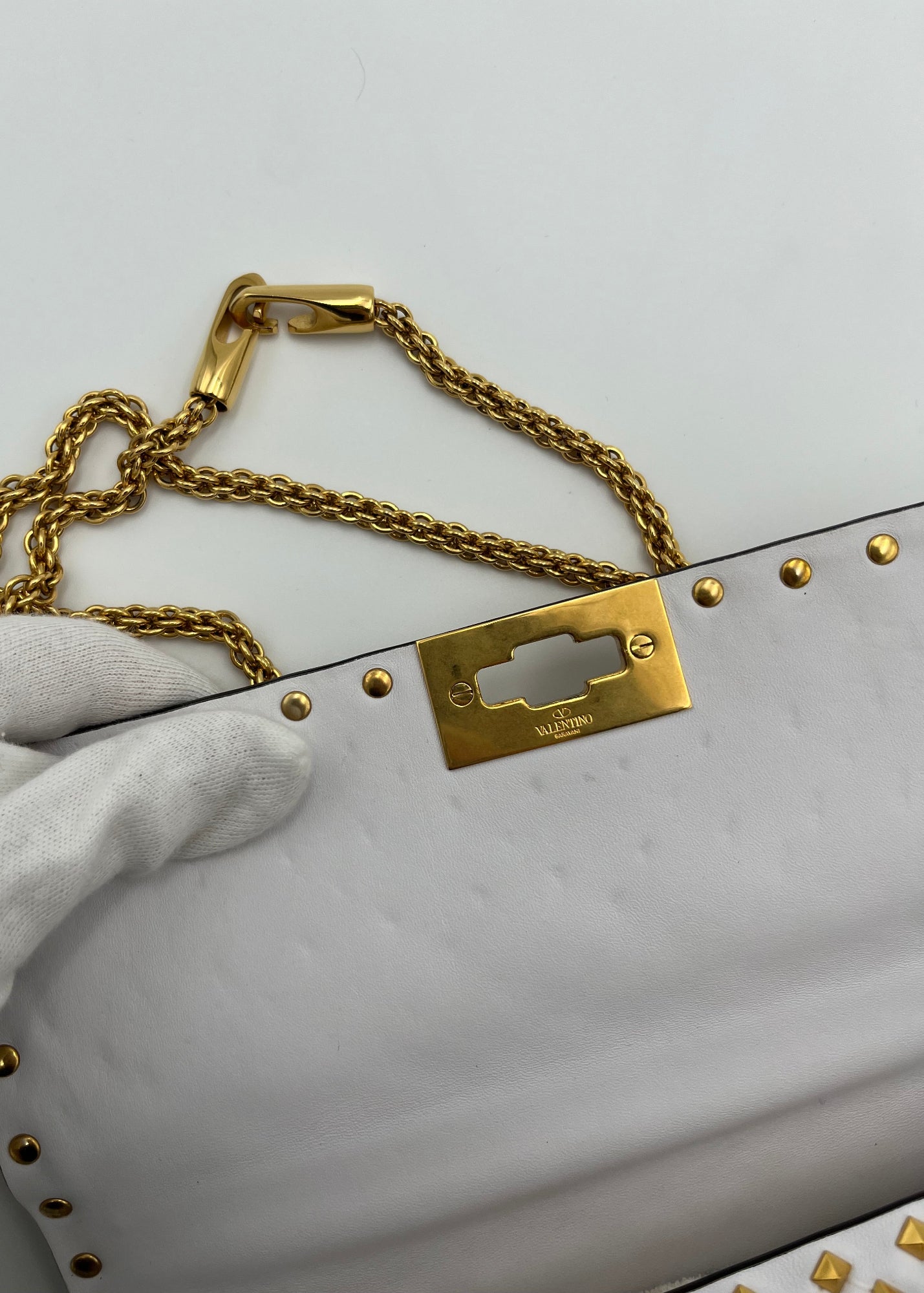 Valentino Garavani Borsa Rockstud Spike Limited Edition Media Bianca