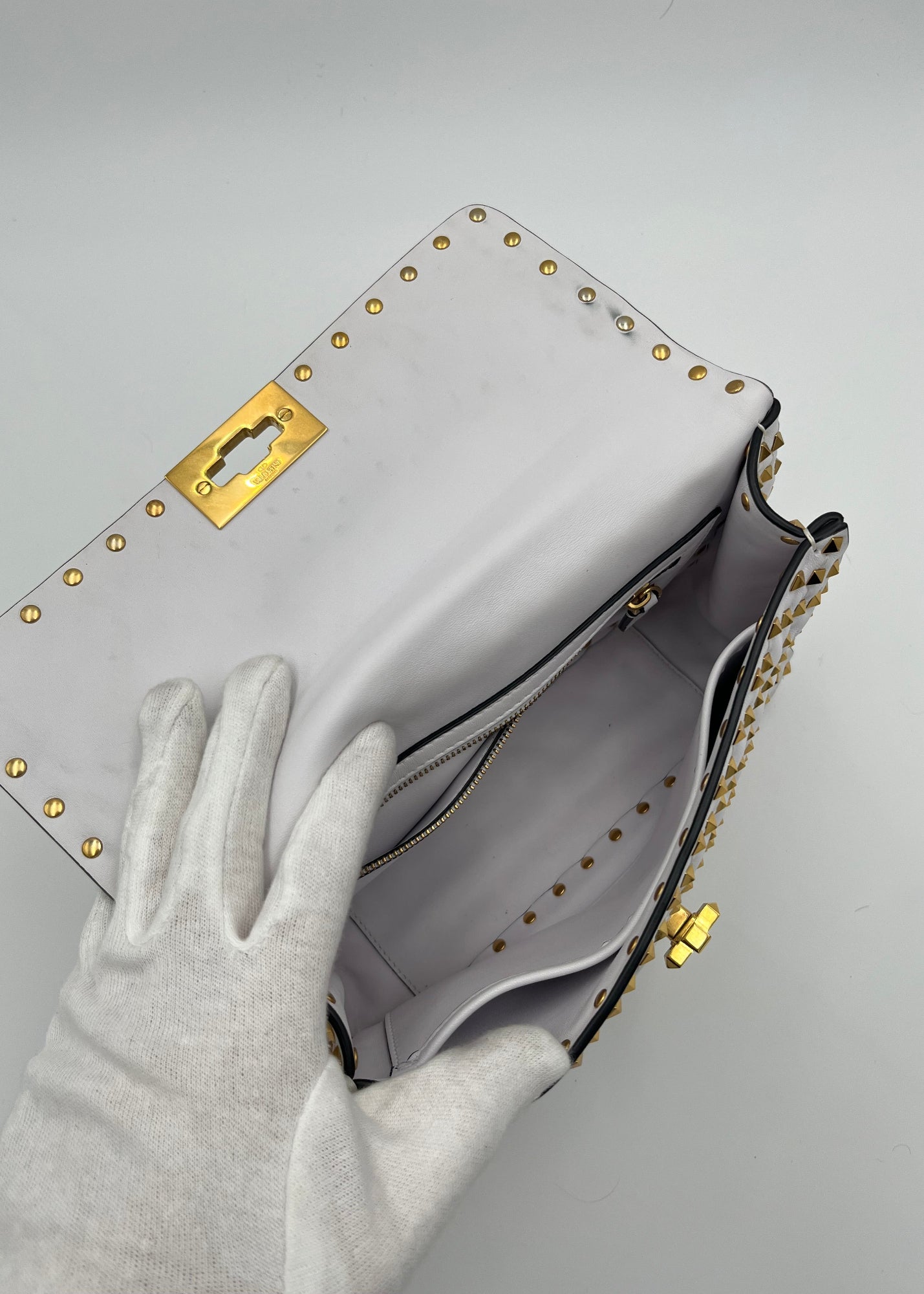 Valentino Garavani Borsa Rockstud Spike Limited Edition Media Bianca