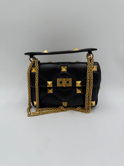 Valentino-Garavani-Borsa-Roman-Spike-in-Pelle-Trapuntata-Nera-67790368211268 - Pally Vintage Closet