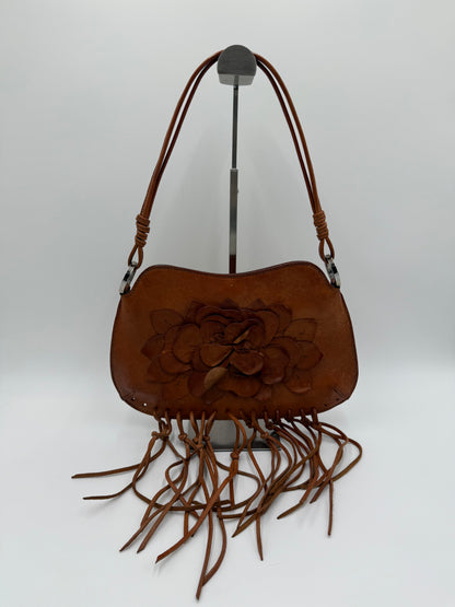 Valentino Garavani Borsa Vintage a Spalla in Pelle con Frange Marrone - Pally Vintage Closet