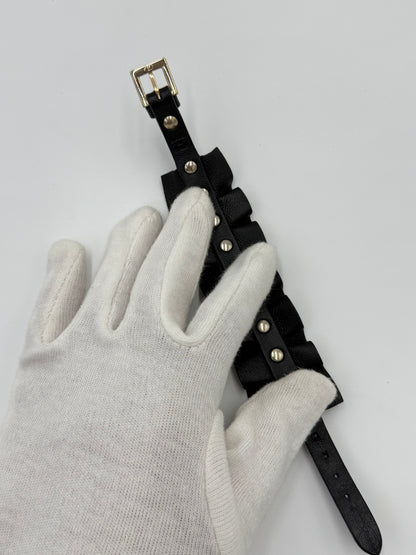 Valentino Garavani Bracciale Rockstud in Pelle con Volant Nero - Pally Vintage Closet