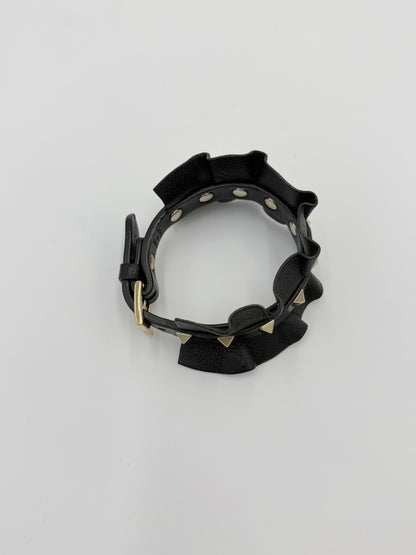 Valentino Garavani Bracciale Rockstud in Pelle con Volant Nero - Pally Vintage Closet