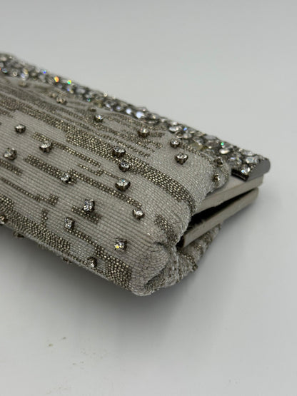 Valentino Garavani Clutch Gioiello da Sera Vintage con Perline Argento - Pally Vintage Closet