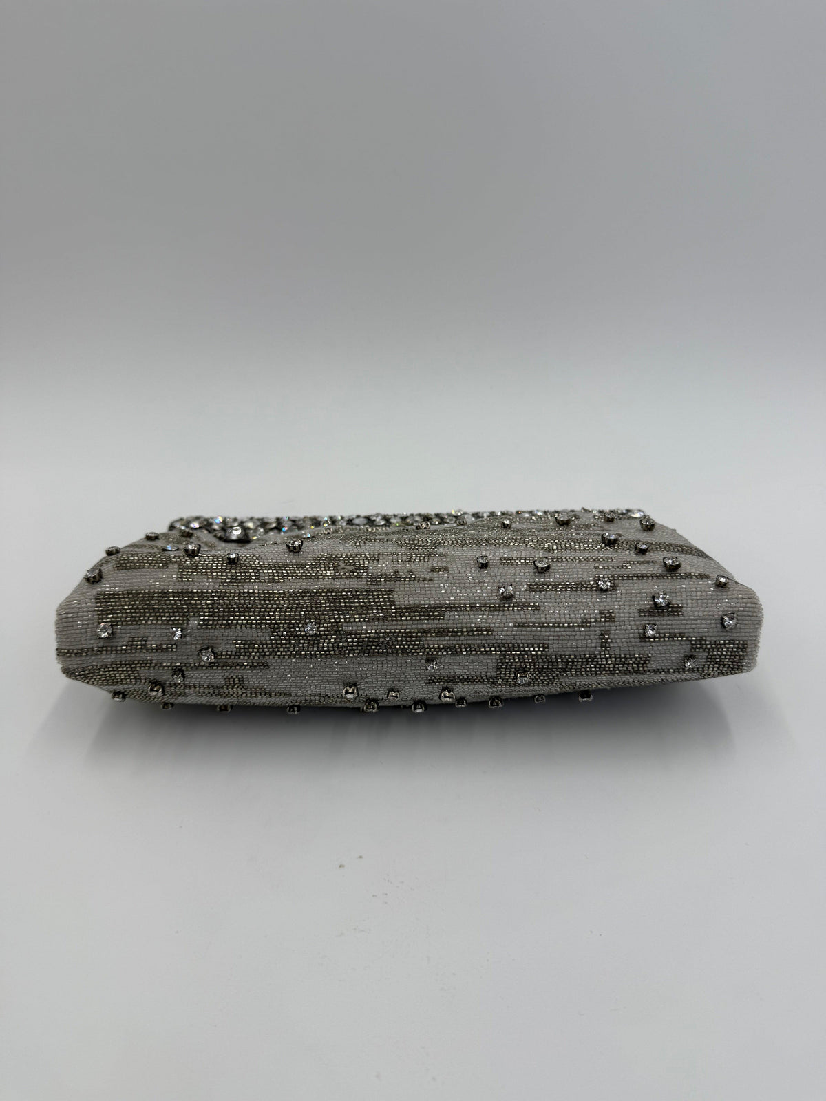 Valentino Garavani Clutch Gioiello da Sera Vintage con Perline Argento - Pally Vintage Closet