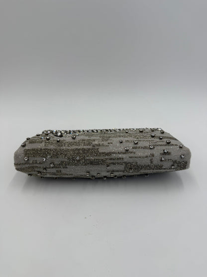 Valentino Garavani Clutch Gioiello da Sera Vintage con Perline Argento - Pally Vintage Closet
