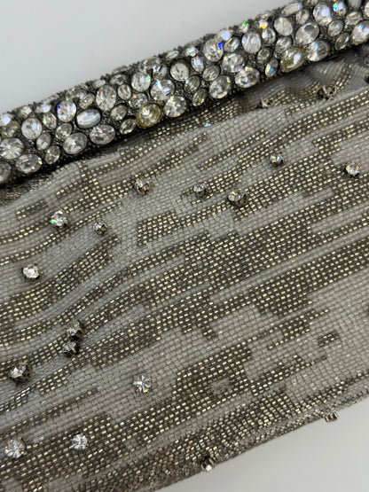 Valentino Garavani Clutch Gioiello da Sera Vintage con Perline Argento - Pally Vintage Closet