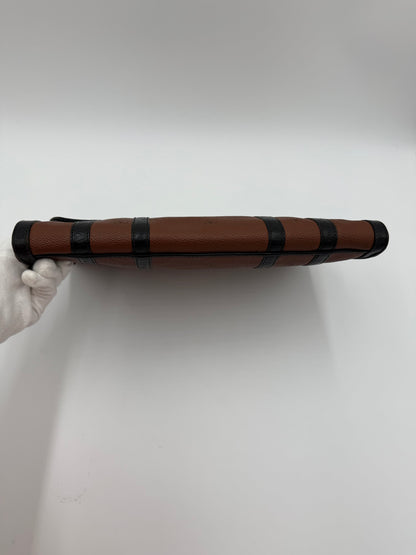 Valentino Garavani Clutch Vintage con Monogram V Marrone - Pally Vintage Closet