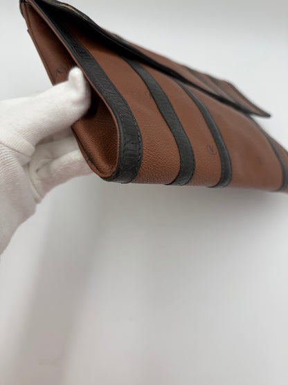 Valentino Garavani Clutch Vintage con Monogram V Marrone - Pally Vintage Closet