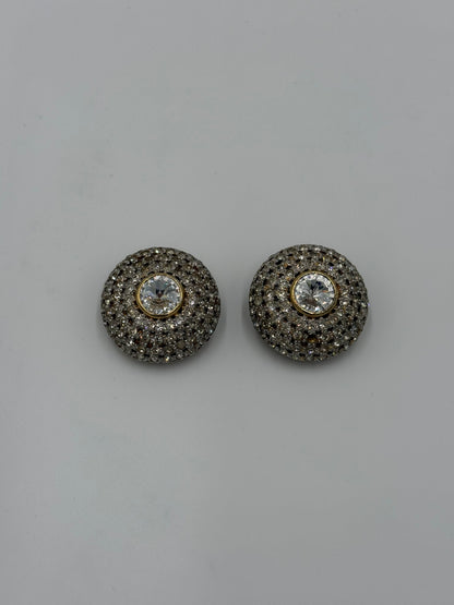 Valentino Garavani Orecchini Vintage Pavé di Cristalli Design a Cupola - Pally Vintage Closet