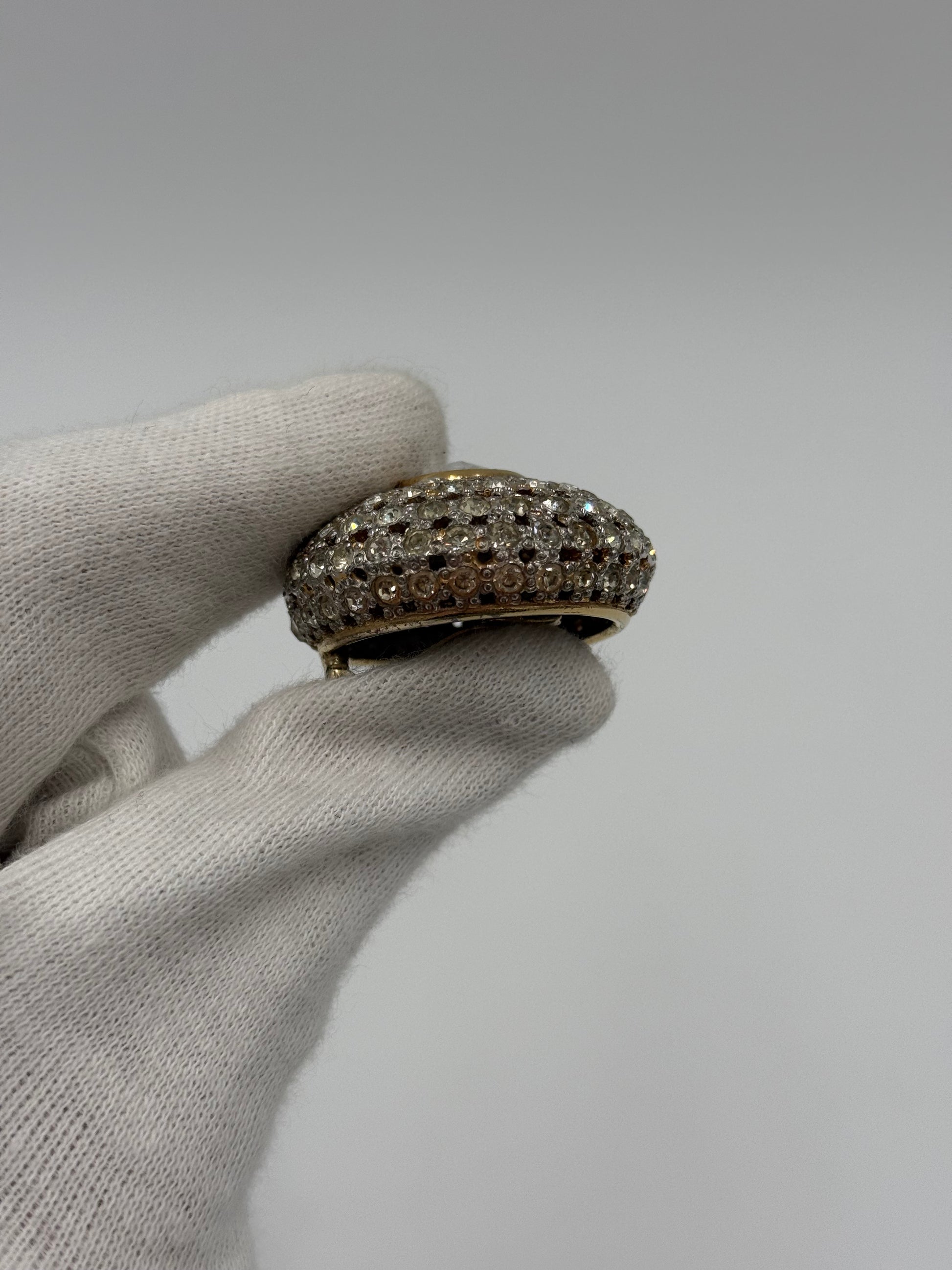 Valentino Garavani Orecchini Vintage Pavé di Cristalli Design a Cupola - Pally Vintage Closet