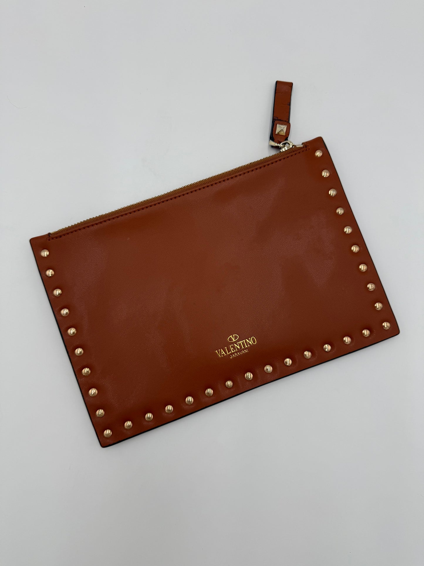 Valentino Garavani Pochette Rockstud in Pelle Arancione - Pally Vintage Closet