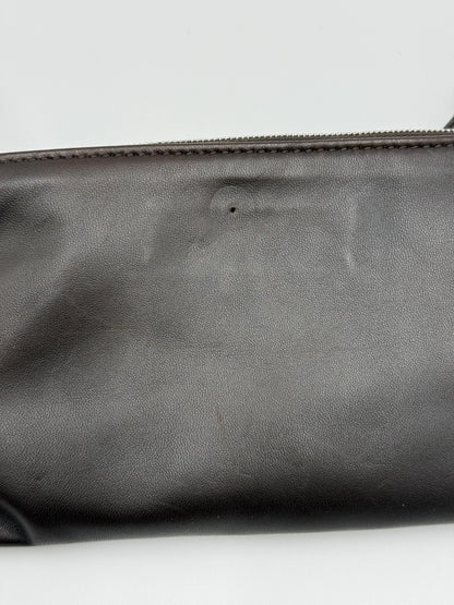 Valentino-Garavani-Pochette-Vintage-in-Pelle-Marrone-con-Ricamo-in-Turchese-70125805699396 - Pally Vintage Closet