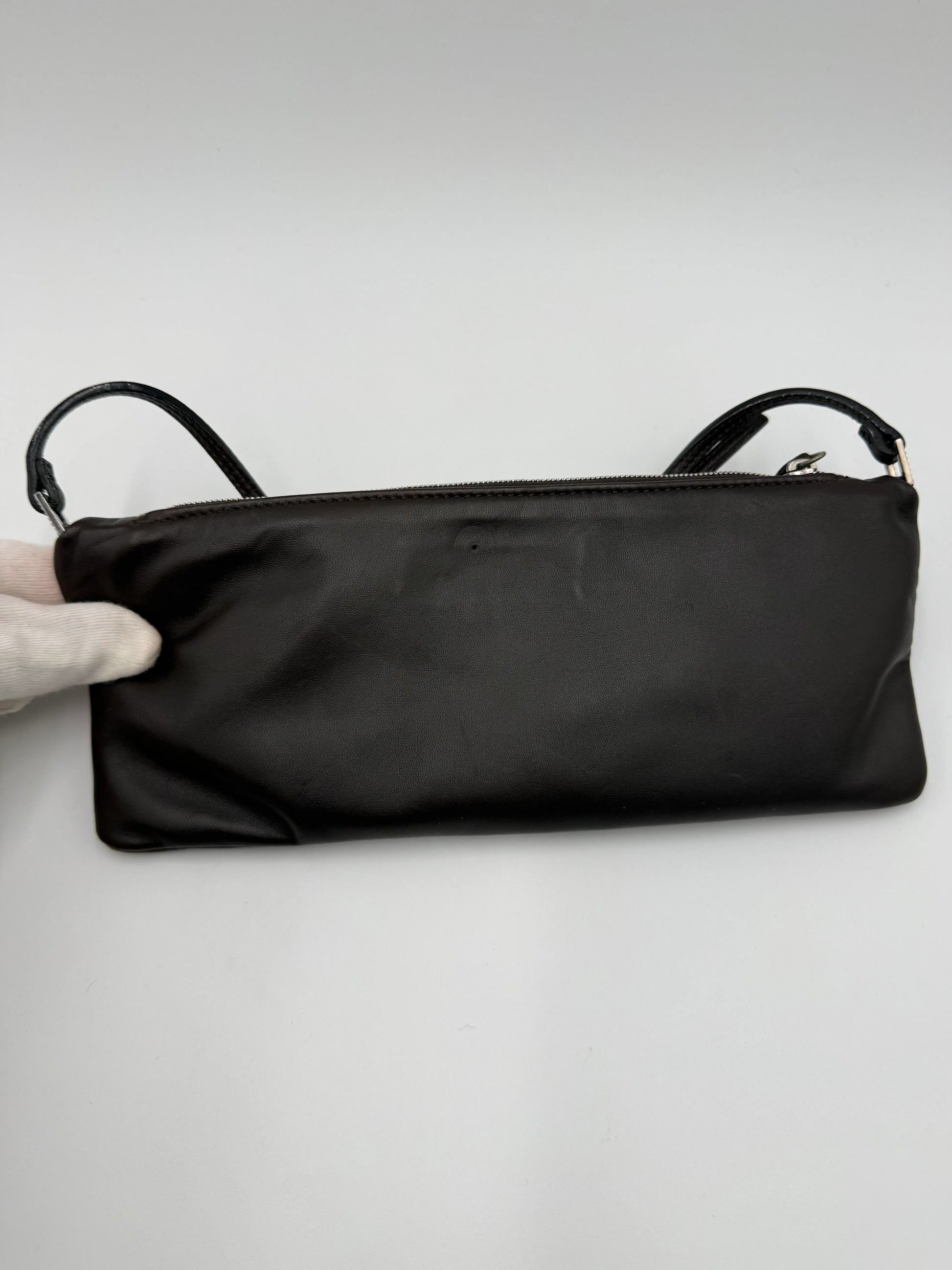 Valentino-Garavani-Pochette-Vintage-in-Pelle-Marrone-con-Ricamo-in-Turchese-70125805732164 - Pally Vintage Closet