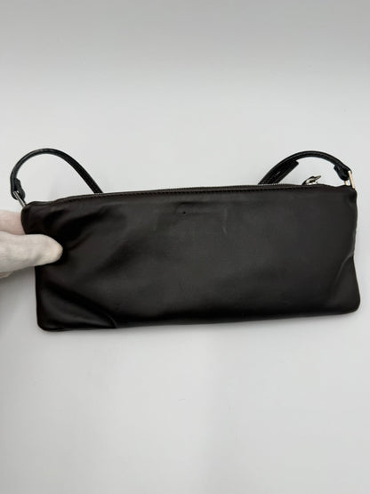 Valentino-Garavani-Pochette-Vintage-in-Pelle-Marrone-con-Ricamo-in-Turchese-70125805732164 - Pally Vintage Closet