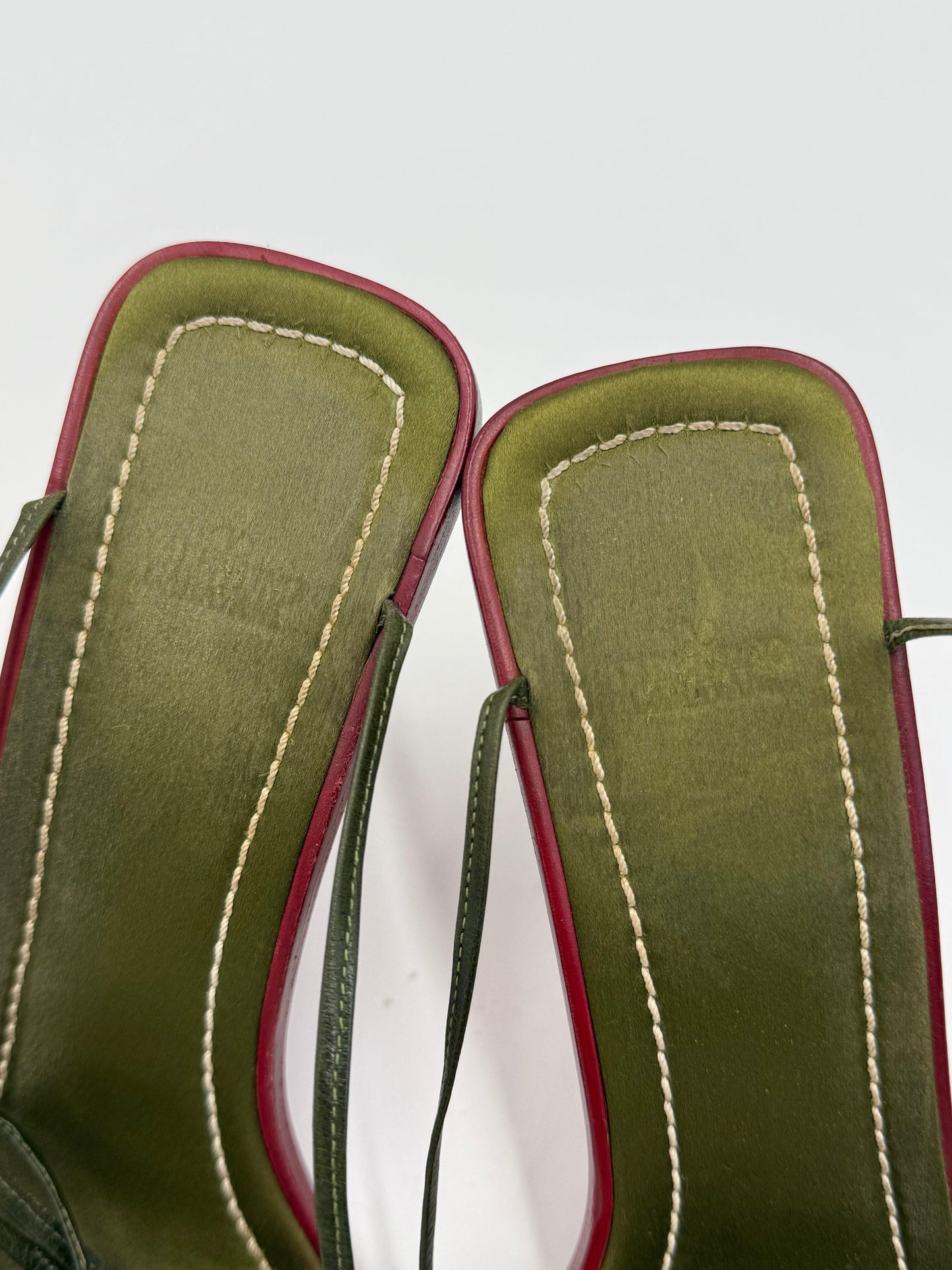 Valentino Garavani Jewel Vintage Sandals with Roses and Green Laces
