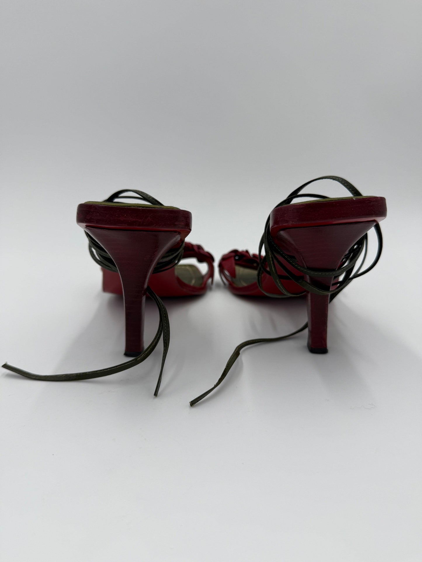 Valentino Garavani Jewel Vintage Sandals with Roses and Green Laces
