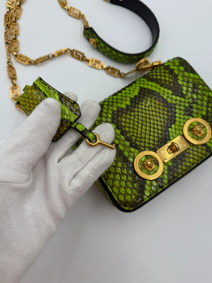 Versace-Borsa-a-Tracolla-Tribute-Icon-in-Pelle-Esotica-Verde-Neon-68618930389316 - Pally Vintage Closet