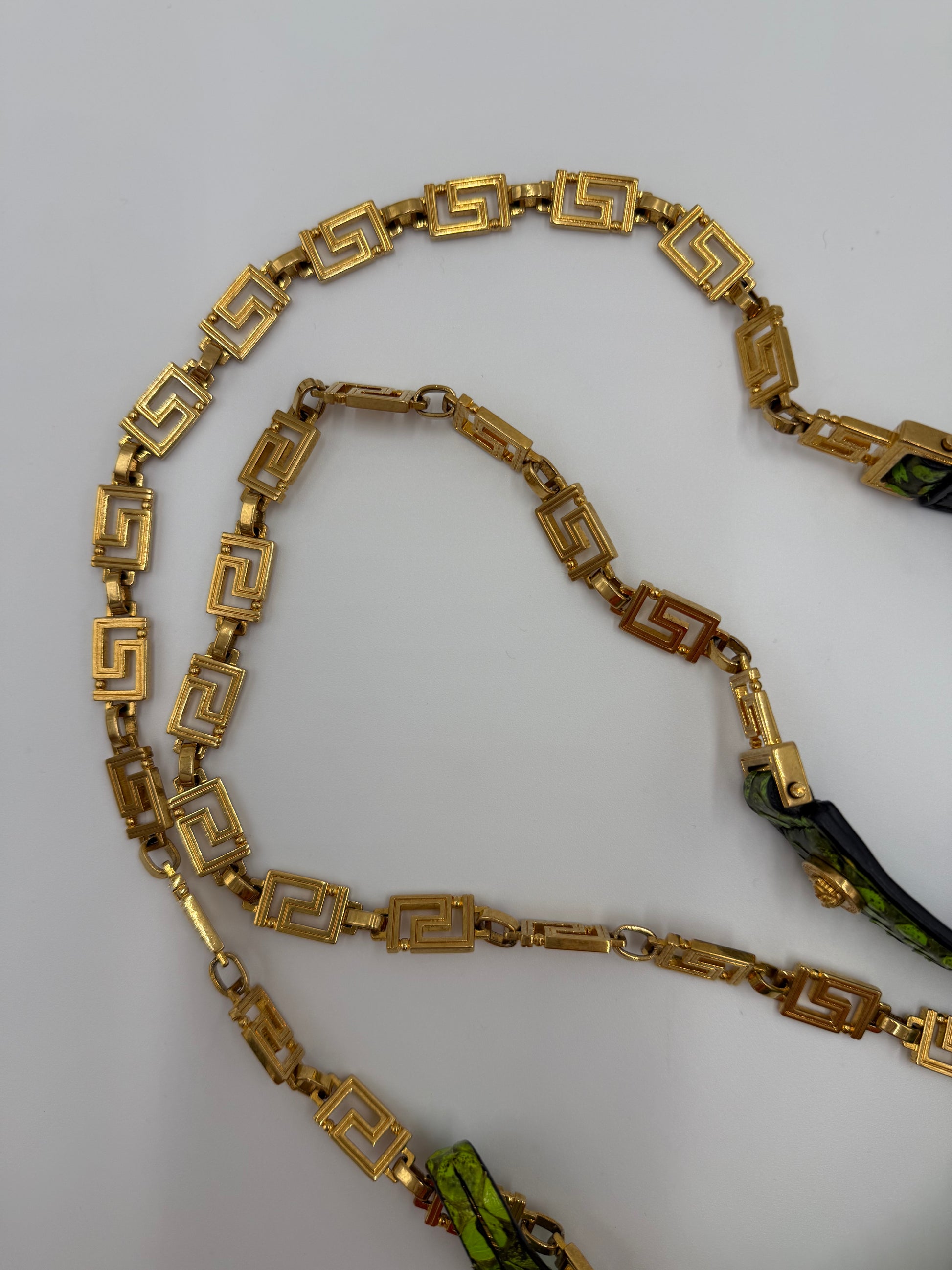 Versace Borsa a Tracolla Tribute Icon in Pelle Esotica Verde Neon - Pally Vintage Closet