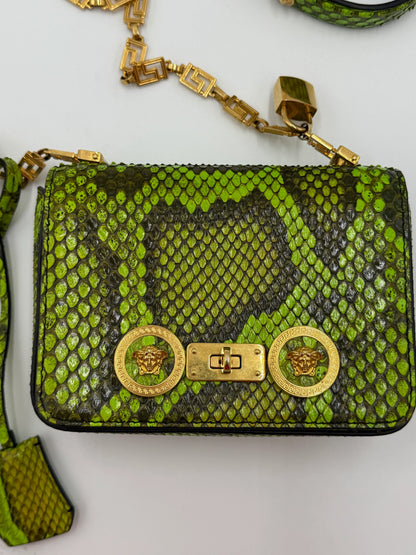 Versace-Borsa-a-Tracolla-Tribute-Icon-in-Pelle-Esotica-Verde-Neon-68618930487620 - Pally Vintage Closet