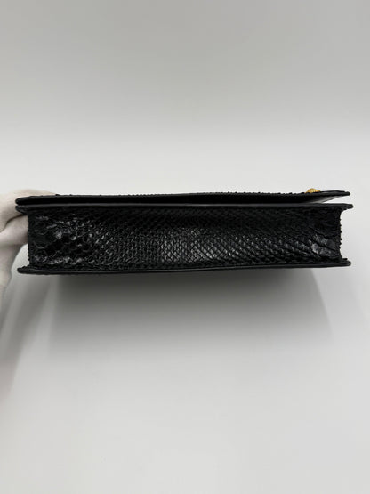 Versace-Borsa-a-Tracolla-Tribute-in-Pitone-Nero-e-Dettagli-Gold-70563876667716 - Pally Vintage Closet