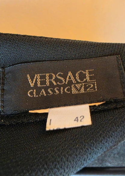 Versace Classic V2 Abito Vintage Scollo Asimmetrico Drappeggiato Nero - Pally Vintage Closet