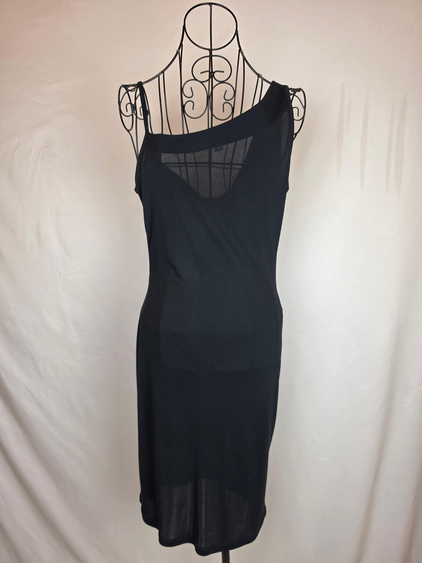 Versace Classic V2 Abito Vintage Scollo Asimmetrico Drappeggiato Nero - Pally Vintage Closet