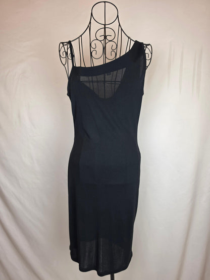 Versace Classic V2 Abito Vintage Scollo Asimmetrico Drappeggiato Nero - Pally Vintage Closet