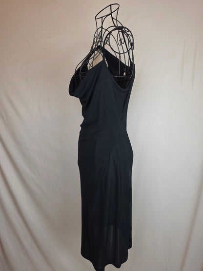 Versace Classic V2 Abito Vintage Scollo Asimmetrico Drappeggiato Nero - Pally Vintage Closet