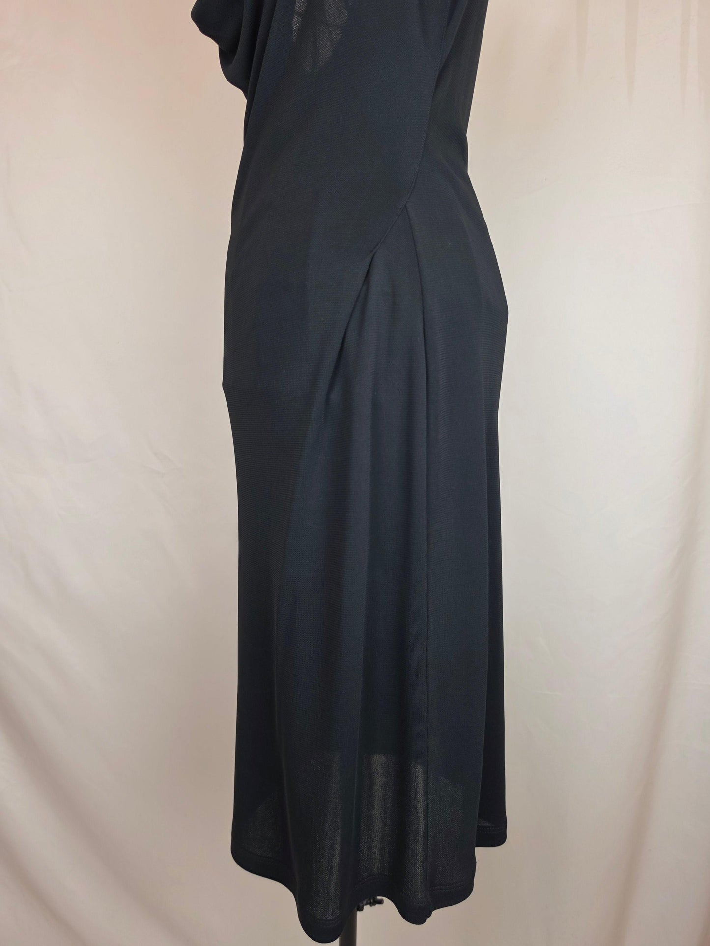 Versace Classic V2 Abito Vintage Scollo Asimmetrico Drappeggiato Nero - Pally Vintage Closet