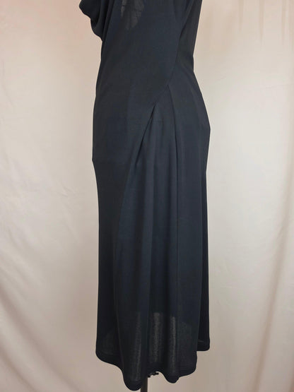 Versace Classic V2 Abito Vintage Scollo Asimmetrico Drappeggiato Nero - Pally Vintage Closet