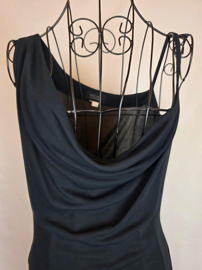Versace Classic V2 Abito Vintage Scollo Asimmetrico Drappeggiato Nero - Pally Vintage Closet