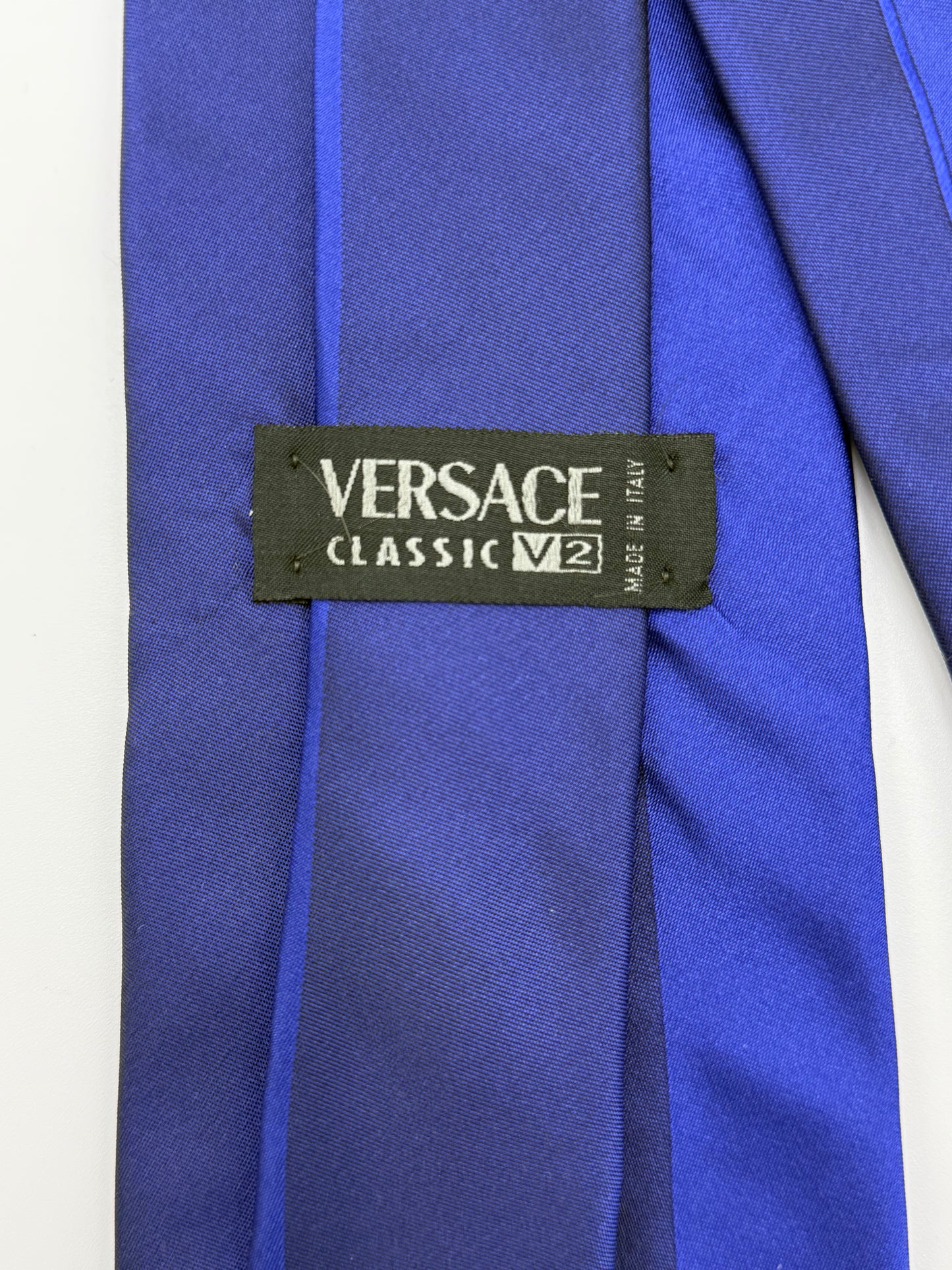 Versace Classic V2 Cravatta Vintage Blu Elettrico e Navy - Pally Vintage Closet