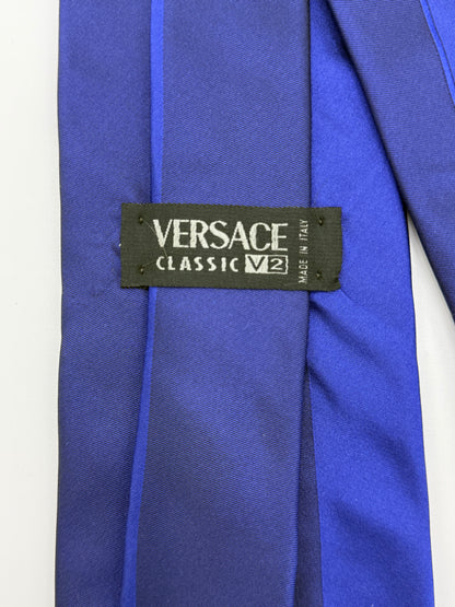 Versace Classic V2 Cravatta Vintage Blu Elettrico e Navy - Pally Vintage Closet