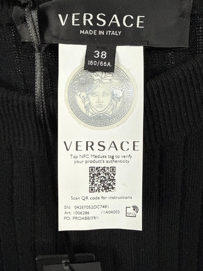 Versace Completo Ribbed in Maglia con Dettagli Cut-Out e Bottoni Medusa Nero - Pally Vintage Closet