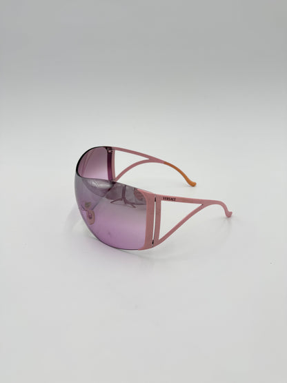 Versace Occhiali da Sole Vintage Mask Y2K Rosa - Pally Vintage Closet