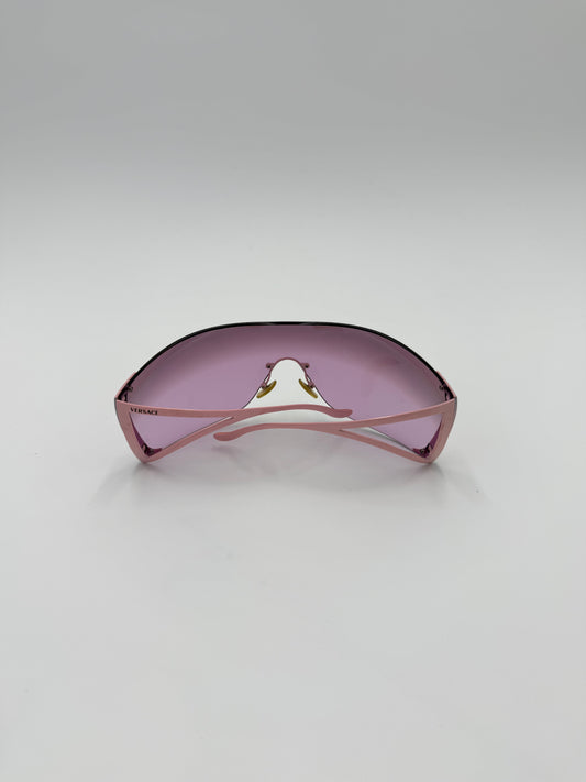 Versace Occhiali da Sole Vintage Mask Y2K Rosa - Pally Vintage Closet